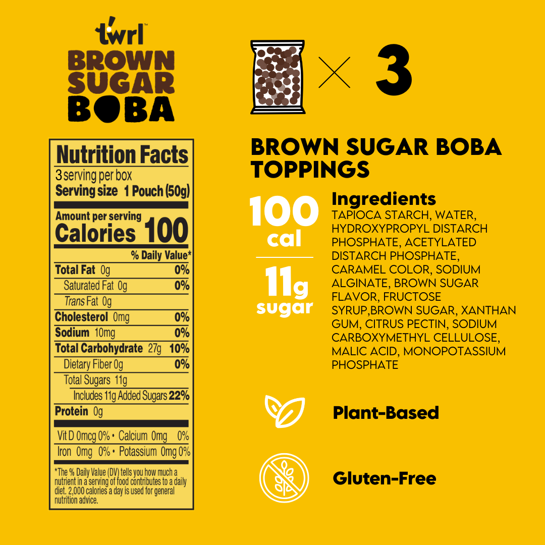 Brown Sugar Boba 3-Pack with Straws