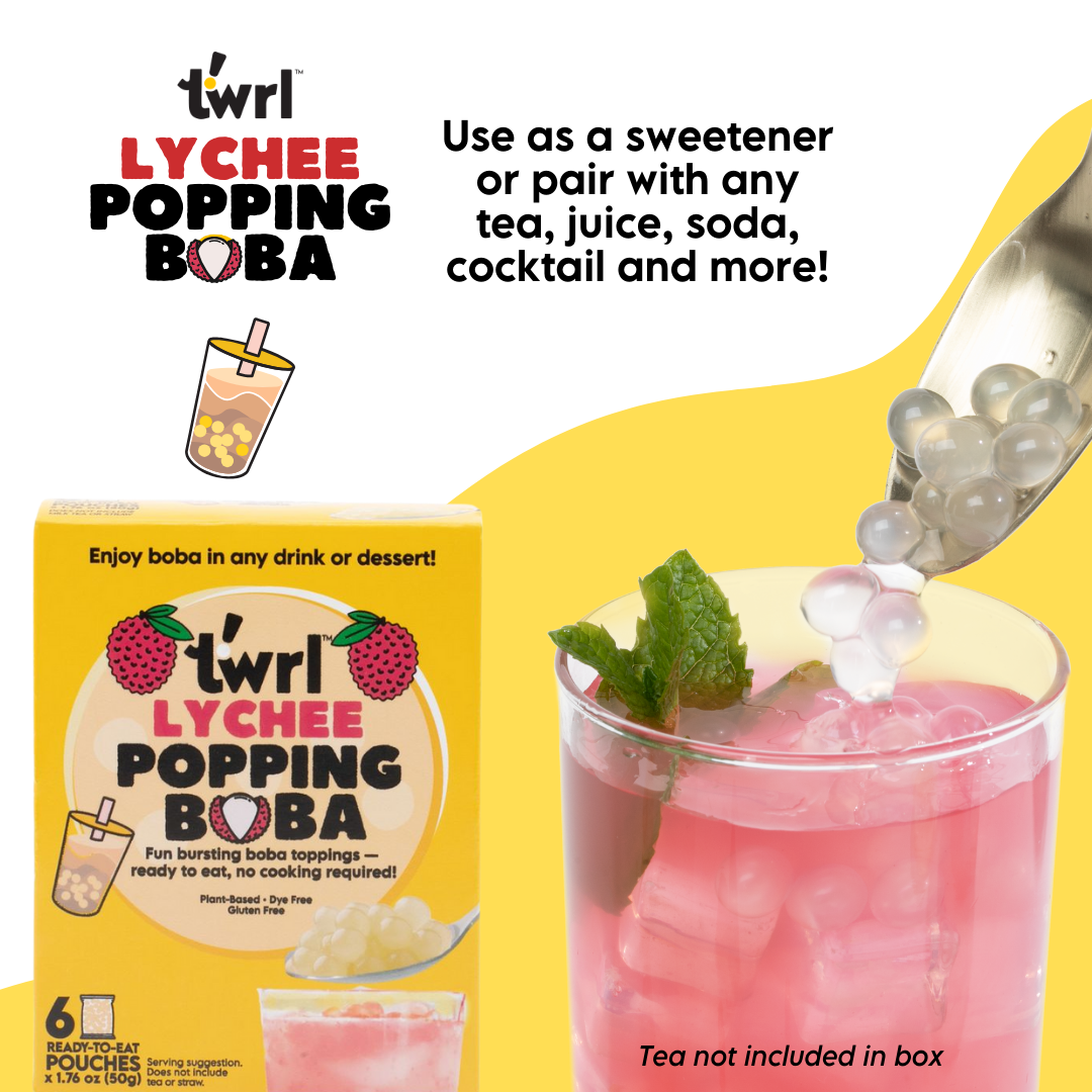 Lychee Popping Boba 3-Pack with Straws