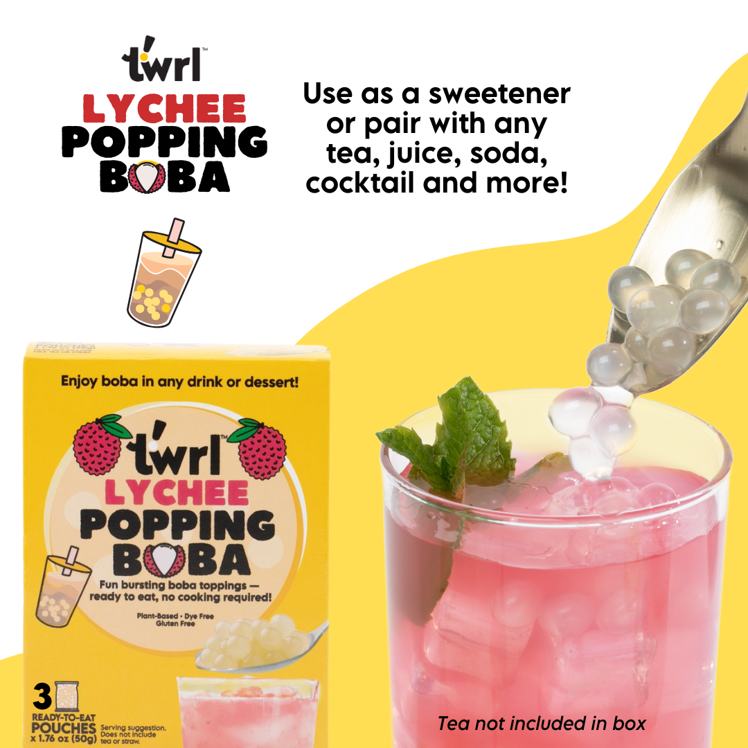 Lychee Popping Boba 3-Pack with Straws