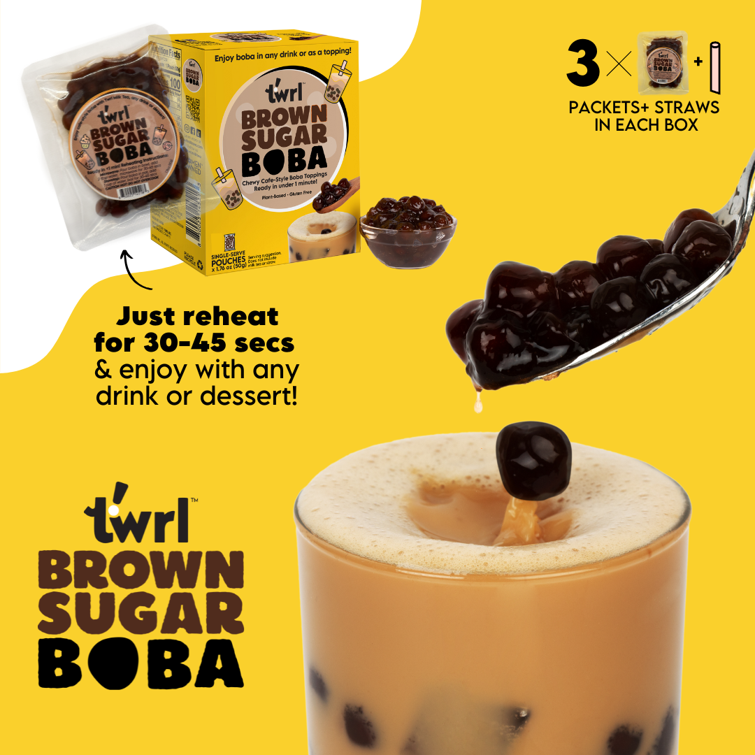 Brown Sugar Boba 3-Pack with Straws