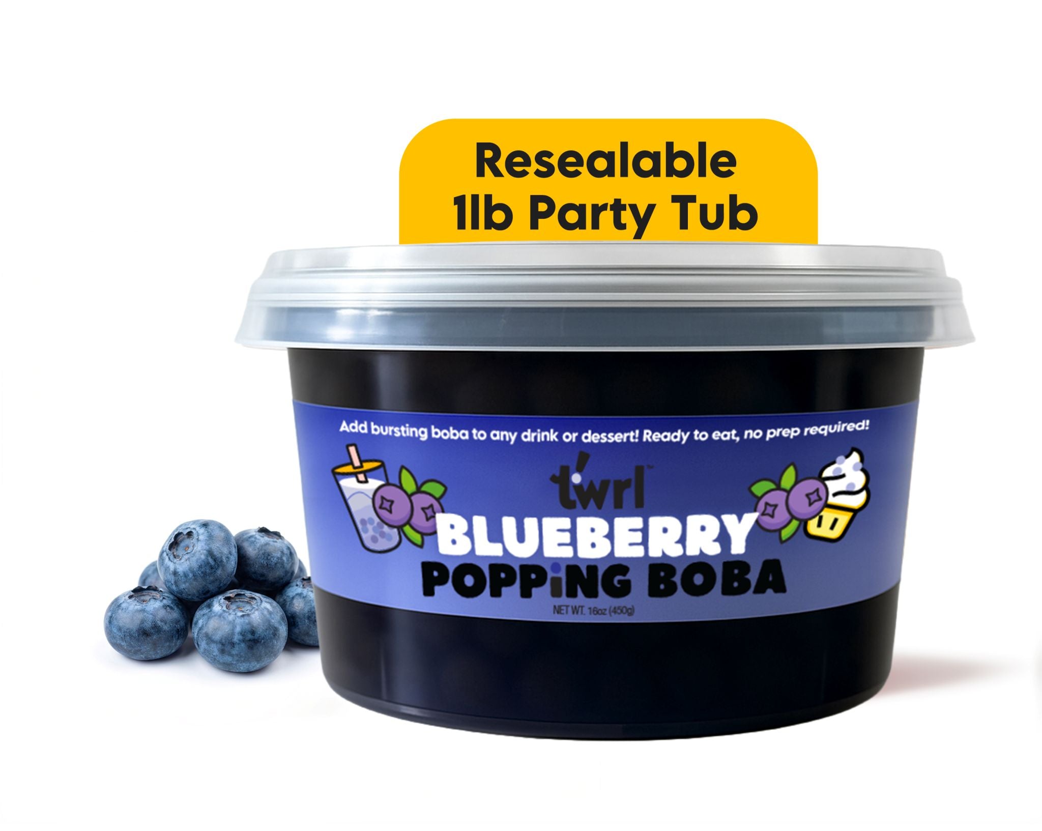 Blueberry Popping Boba 1lb Party Tub
