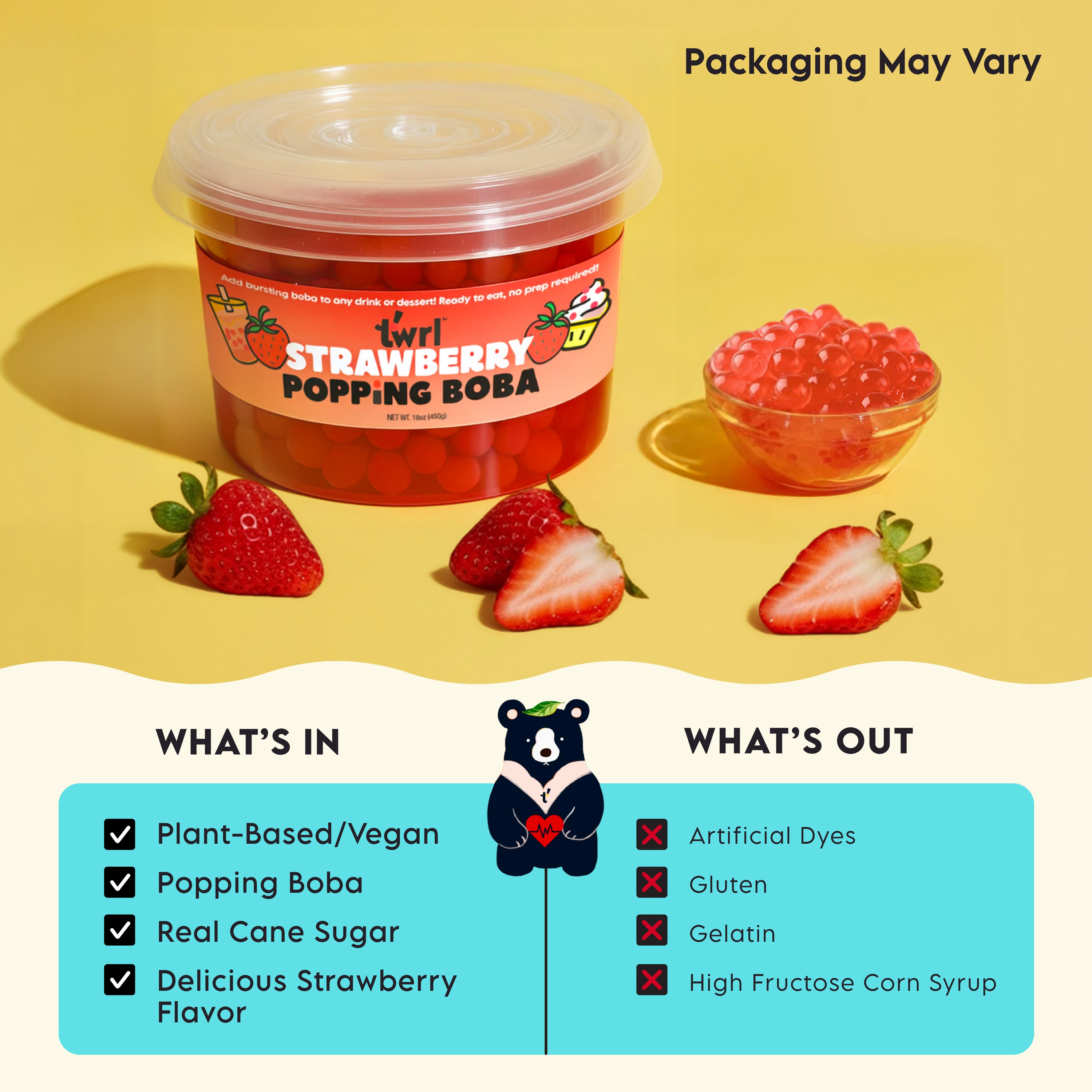 Strawberry Popping Boba 1lb Party Tub