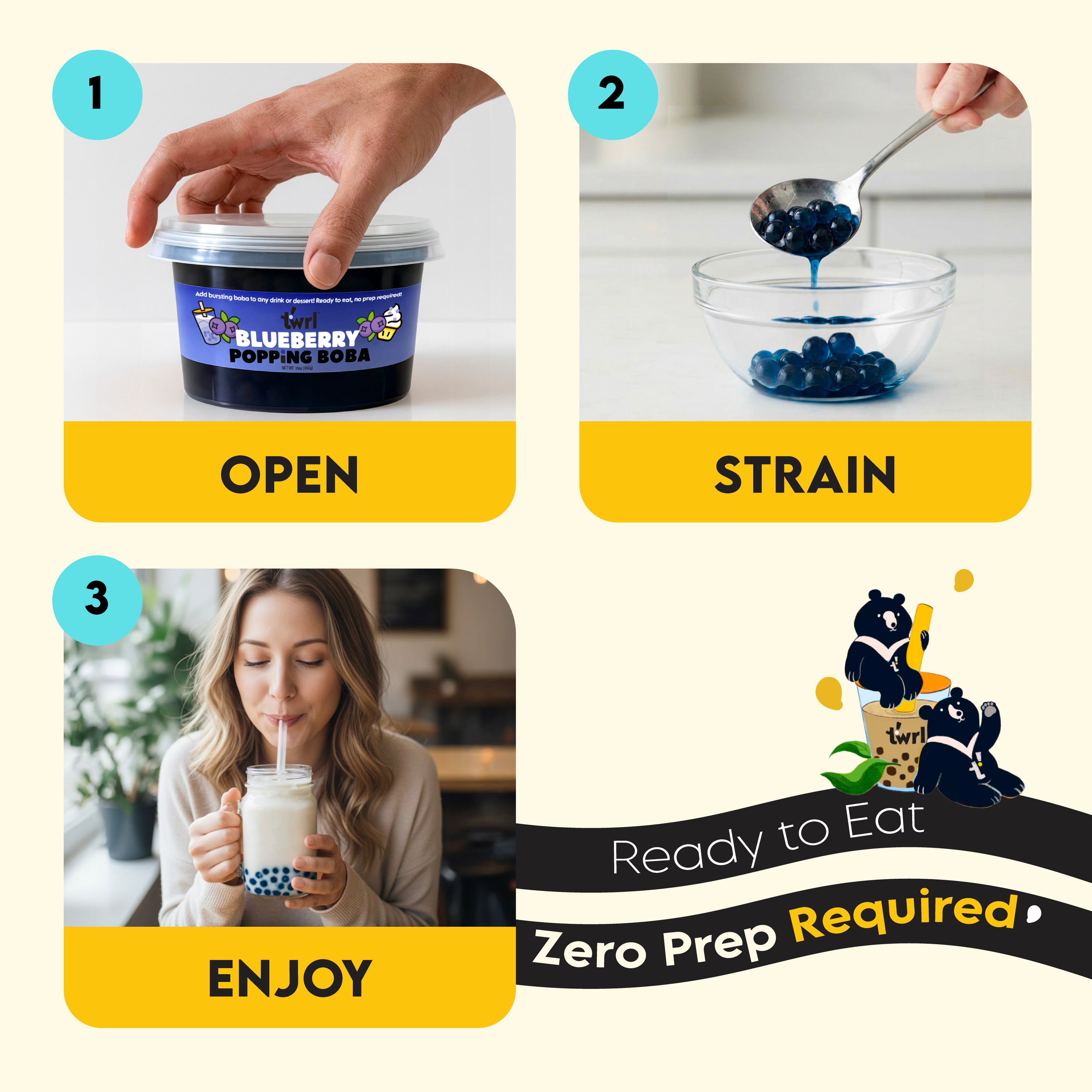 Blueberry Popping Boba 1lb Party Tub