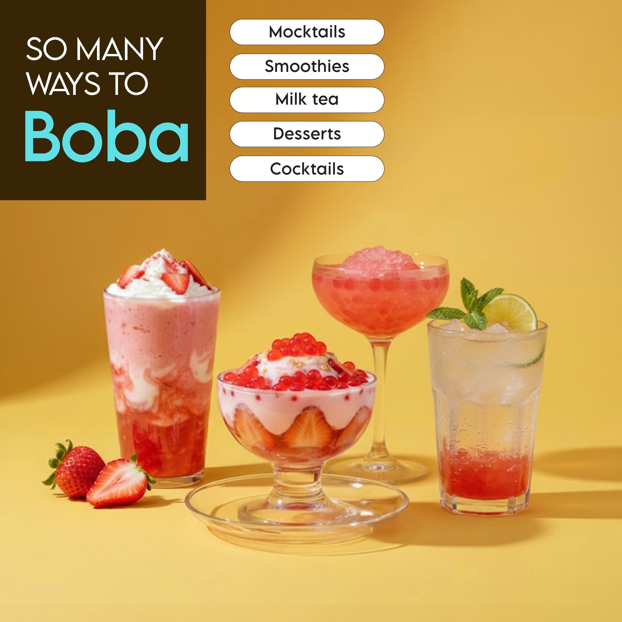 Strawberry Popping Boba 1lb Party Tub