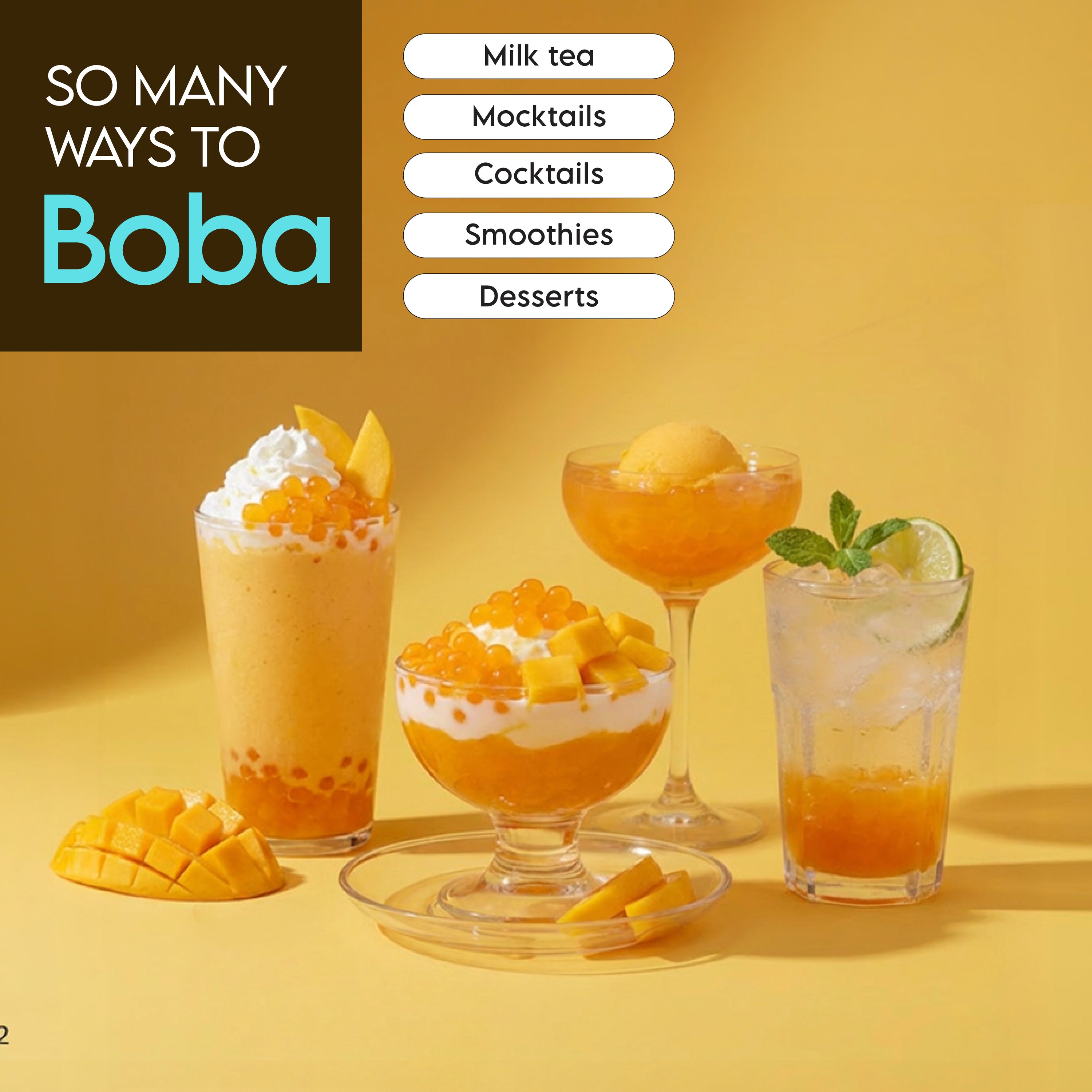 Mango Popping Boba 1lb Party Tub
