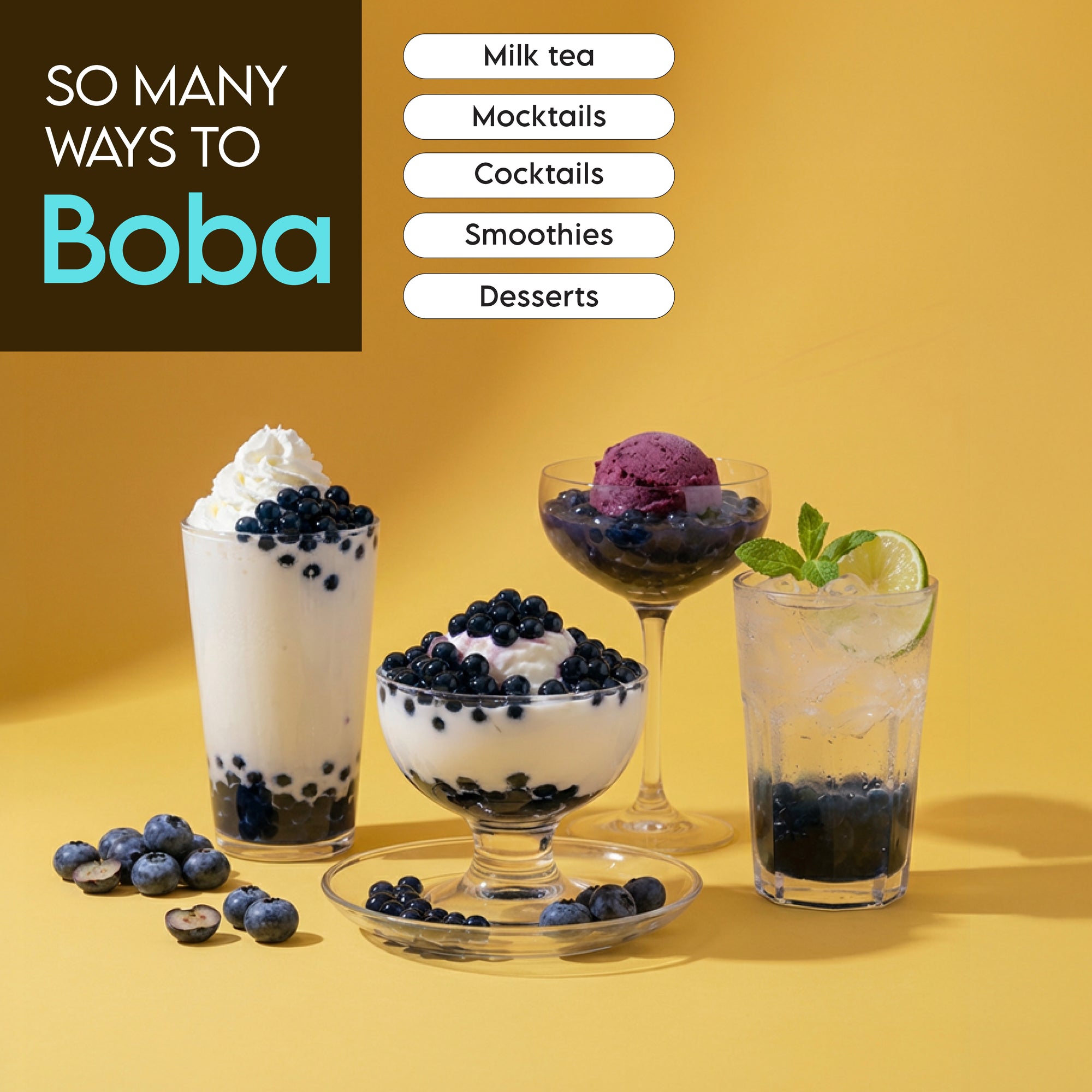 Blueberry Popping Boba 1lb Party Tub