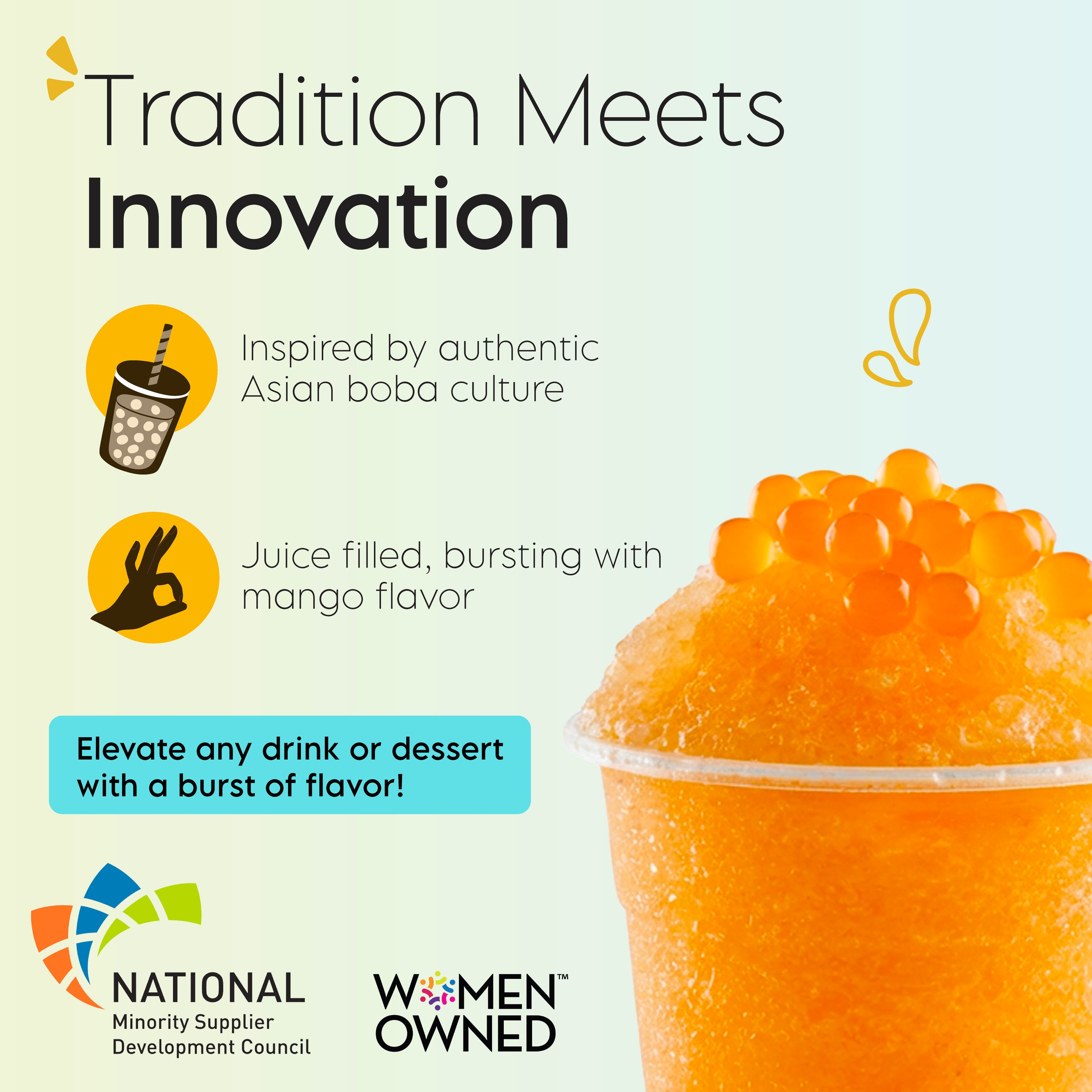 Mango Popping Boba 1lb Party Tub