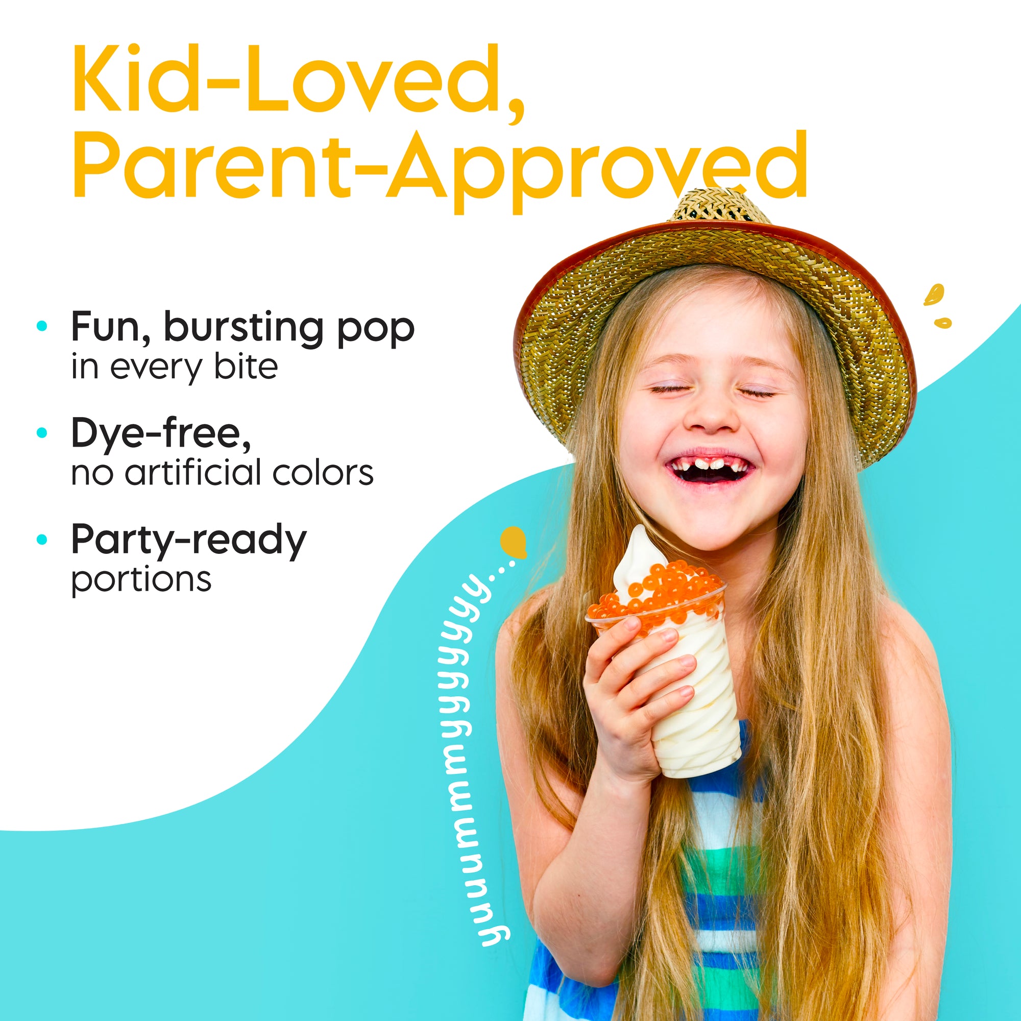 Mango Popping Boba 1lb Party Tub