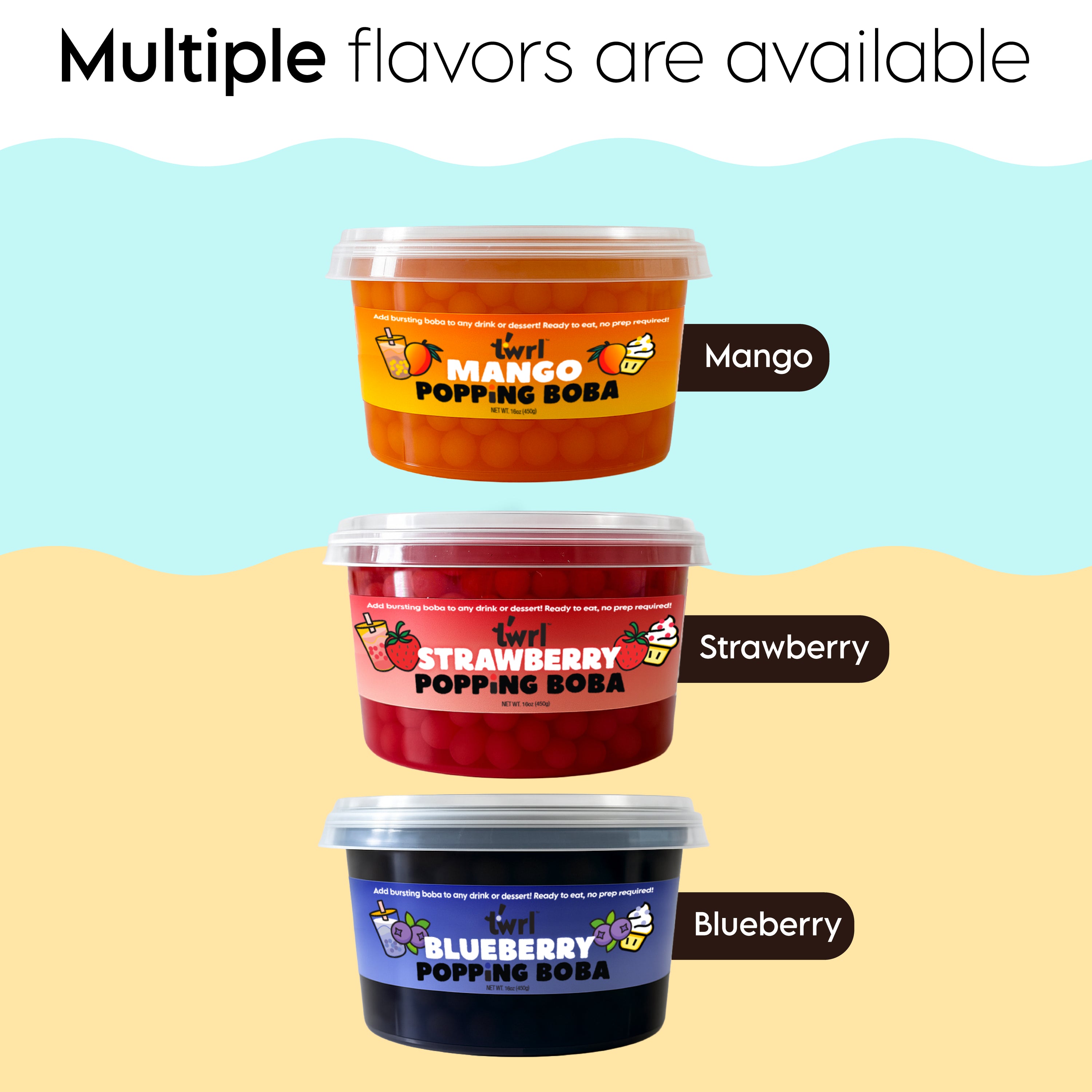 Strawberry Popping Boba 1lb Party Tub